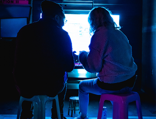 FuturScape 2045 Event Image - Two people in front of screen