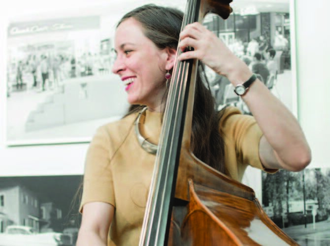 Woman playing the cello.